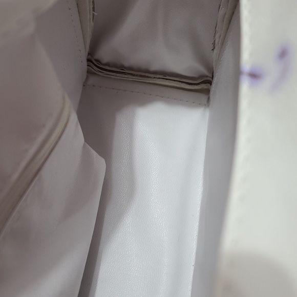 Vintage The Original Florida Keys Embossed Leather Shoulder Handbag Floral White - Picture 12 of 16